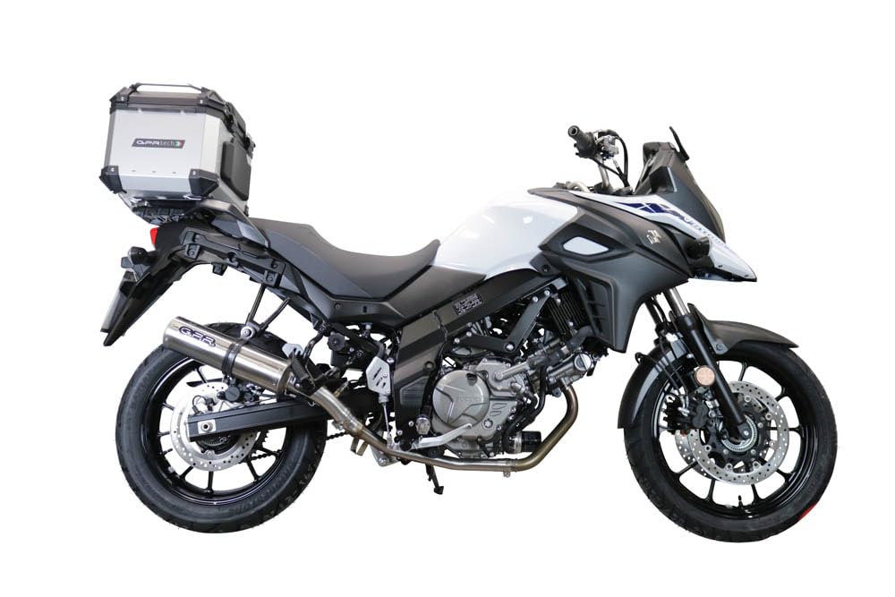 GPR Tech Compatible avec V-Strom DL 1000 2017/19 e4 Top Case ALPI-Tech 35 LT. Argent Top Case en Aluminium, Couleur Argent avec Plaque spécifique Incluse Capacité litres 35
