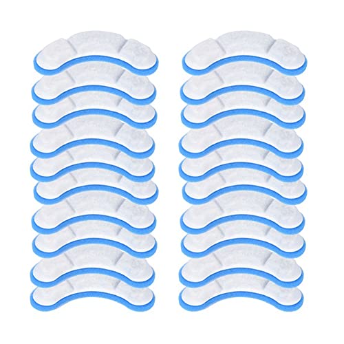Srutueo 20-Pack Pet Water Fountain Replacement Filter for WF050/WF060, Activated Carbon, Blue & White