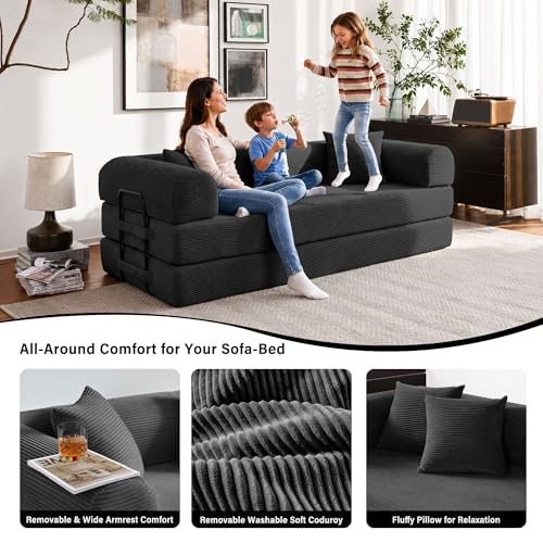 79" Convertible Sofa Bed, Boneless Sleeper Futon Couch for Living Room - image 7