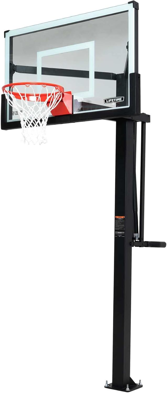 Lifetime 54" Mammoth Deluxe InGround Basketball Hoop, Mammoth Lift Adjustable Height, Tempered