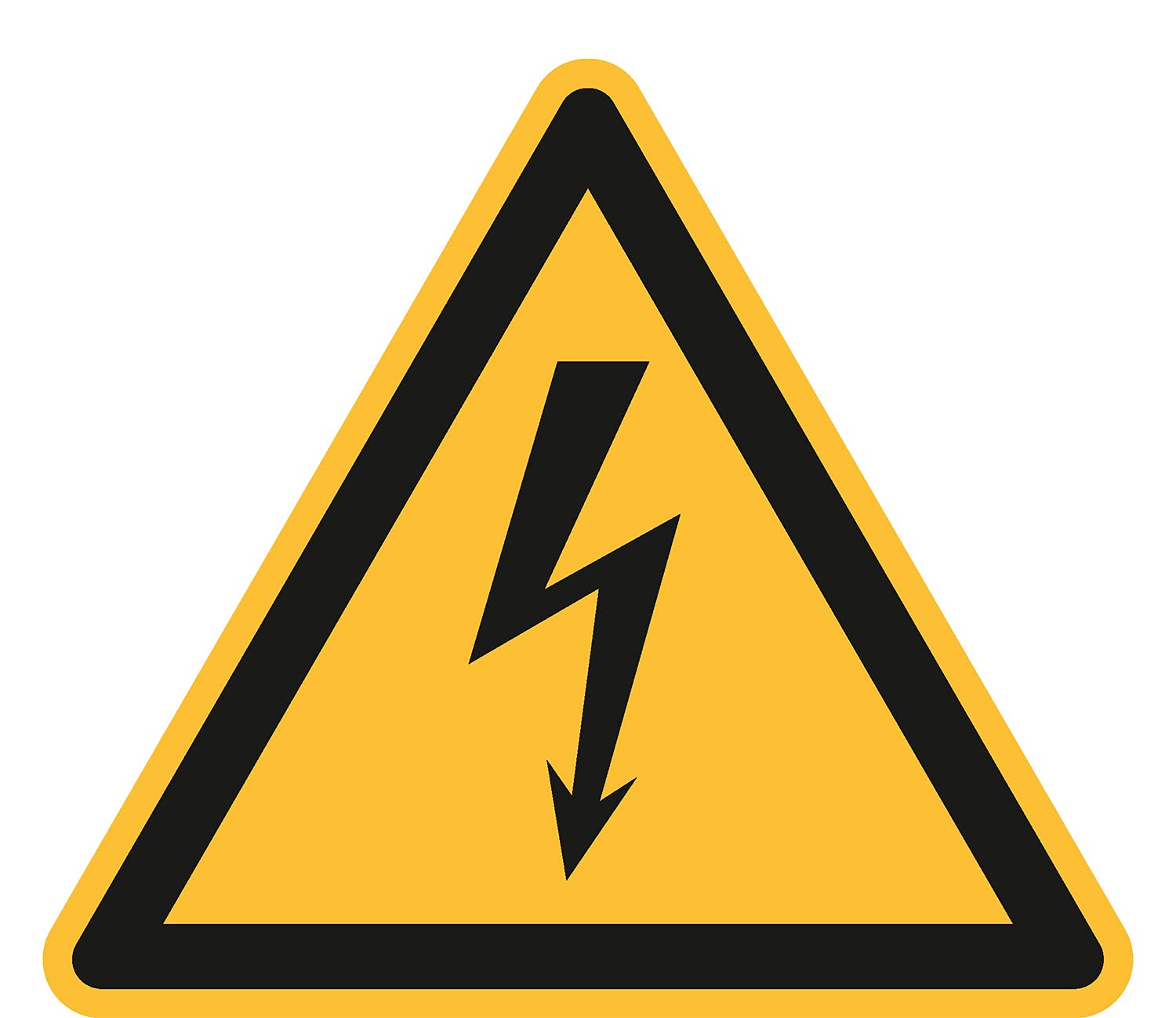 Warnung vor gefährlicher, elektrischer Spannung, PVC-Folie, selbstklebend, 500 Stück/Rolle, Seitenlänge: 100 mm, ASR A1.3/ISO 7010 [W012], Warnzeichen, Aufkleber, 10 cm