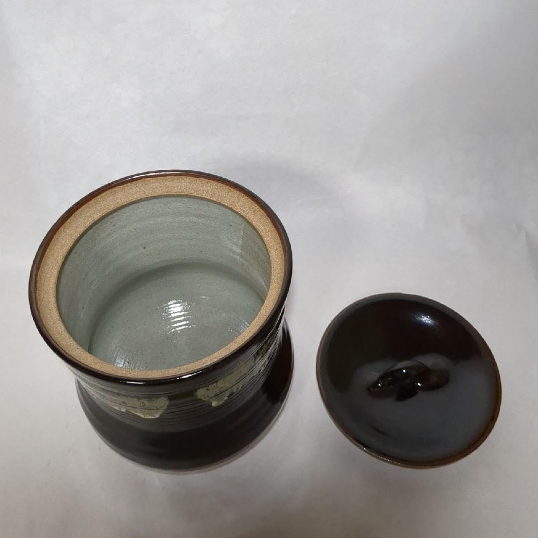 Amazon.co.jp: 陶器製水指「桂山」銘入り 水差 水器 共蓋 茶道具