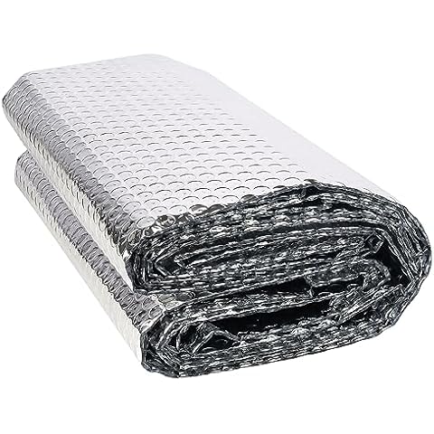 DGSL Double Reflective Bubble Foil Insulation Foam, 59 in X 8.2 FT Aluminum Foil Thermal Insulation Radiant Barrier for Window, Garage Door, RV, Roof Cover