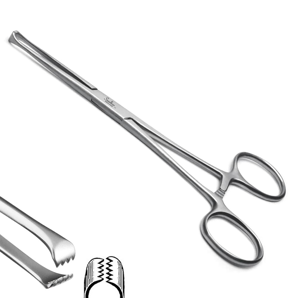 Surgical Hemostat Forceps 16cm with Serrated Tip, Locking Clamp, Medical Instrument Stainless Steel Silver Polished Self Locking Clamp with Powerful Serrated Jaw for DIY Crafting