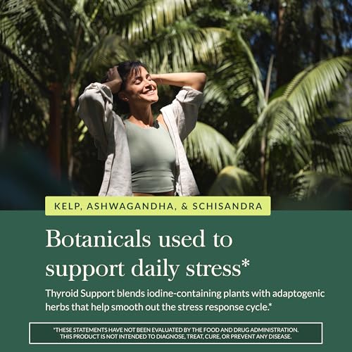 gaia herbs thyroid support - made with ashwagandha kelp brown seaweed amp schisandra to support healthy metabolic balance amp overall well-being - 120 vegan liquid phyto-capsules 40-day supply