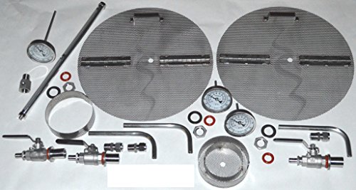 NorCal Brewing Solutions 3-Vessel Beer Keg to 1/2 Barrel Brewery Conversion Kit - Weldless Fittings for Hot Liquor Tank, Mash Lauter Tun, Boil Kettle. Incl. False Bottoms, valves