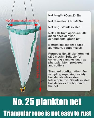 Filet à plancton en nylon expérimental épais et maille fine 25#