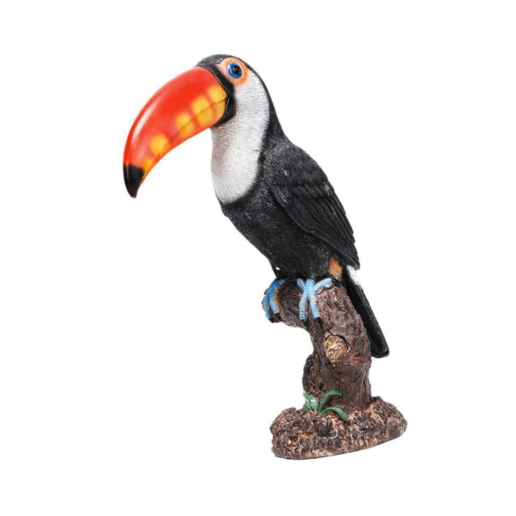 QUILSTM Frog Statue Striking Resin Toucan On Stump Sculpture Captures Attention Creates Stunning Displays Hand Painted Toucan Sculpture Garden Statue Outdoor