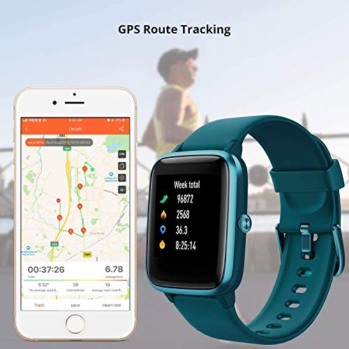 Women’s/Men’s Smartwatch for Android/iOS, Fitness Wristband, Full Touchscreen, 5 ATM Waterproof, with Heart Rate Monitor, Sleep Monitor, Stopwatch, Music Control, Sports Watch, Activity Tracker, green - Image 7