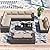 ASJMR Outdoor Patio Furniture Set, 12 Pieces Outdoor Sectional Furniture High Backrest Patio Sofa, All-Weather PE Rattan Patio Conversation Set with Coffee Table & Cushions(Brown).