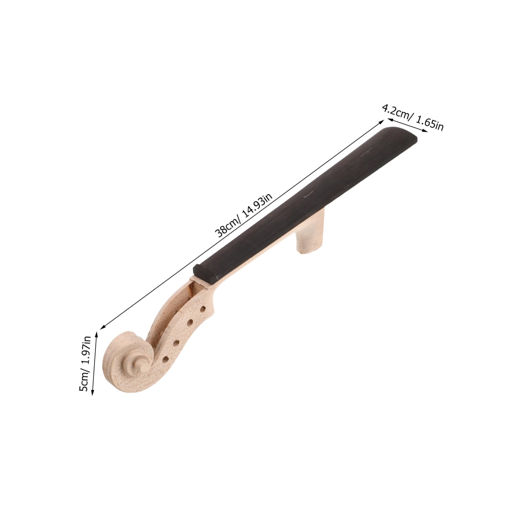 ifundom Unfinished Violin Fingerboard Neck Head Natural Fretboard Replacement for Music Students DIY Projects and Performances Exceptional Craftsmanship for Enhanced