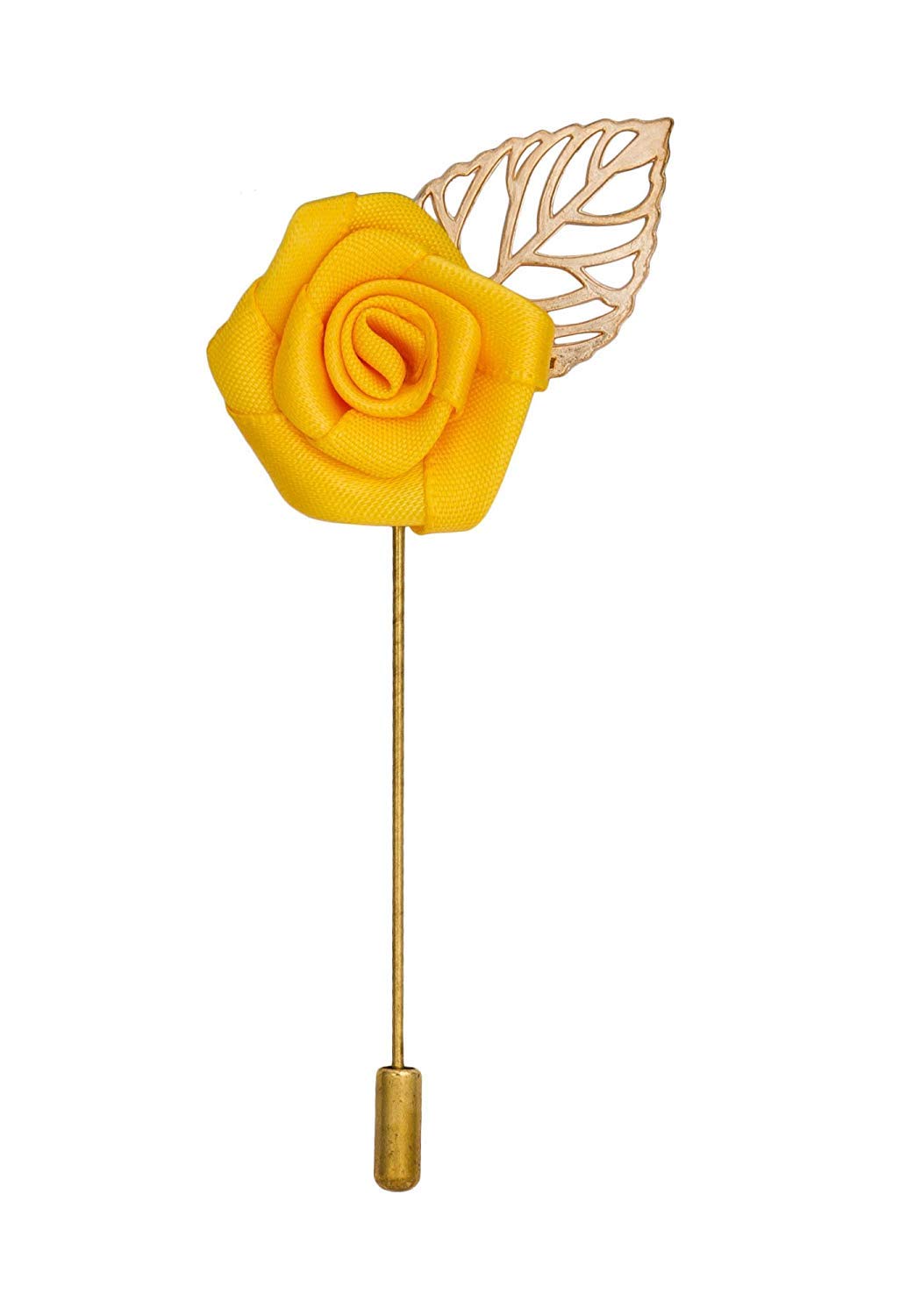 style along Yellow Rose Lapel Pin Men Brooch Boutonniere Tuxedo Pin-picture-34