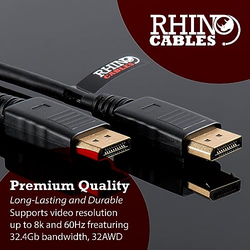 rhinocables 8K DisplayPort 1.4 Cable 60Hz DP HDR 4K Display Ultra High Speed Monitor Cable ideal for Gaming PC/Laptop TV Video Streaming and Projectors UHD (1m - Image 2