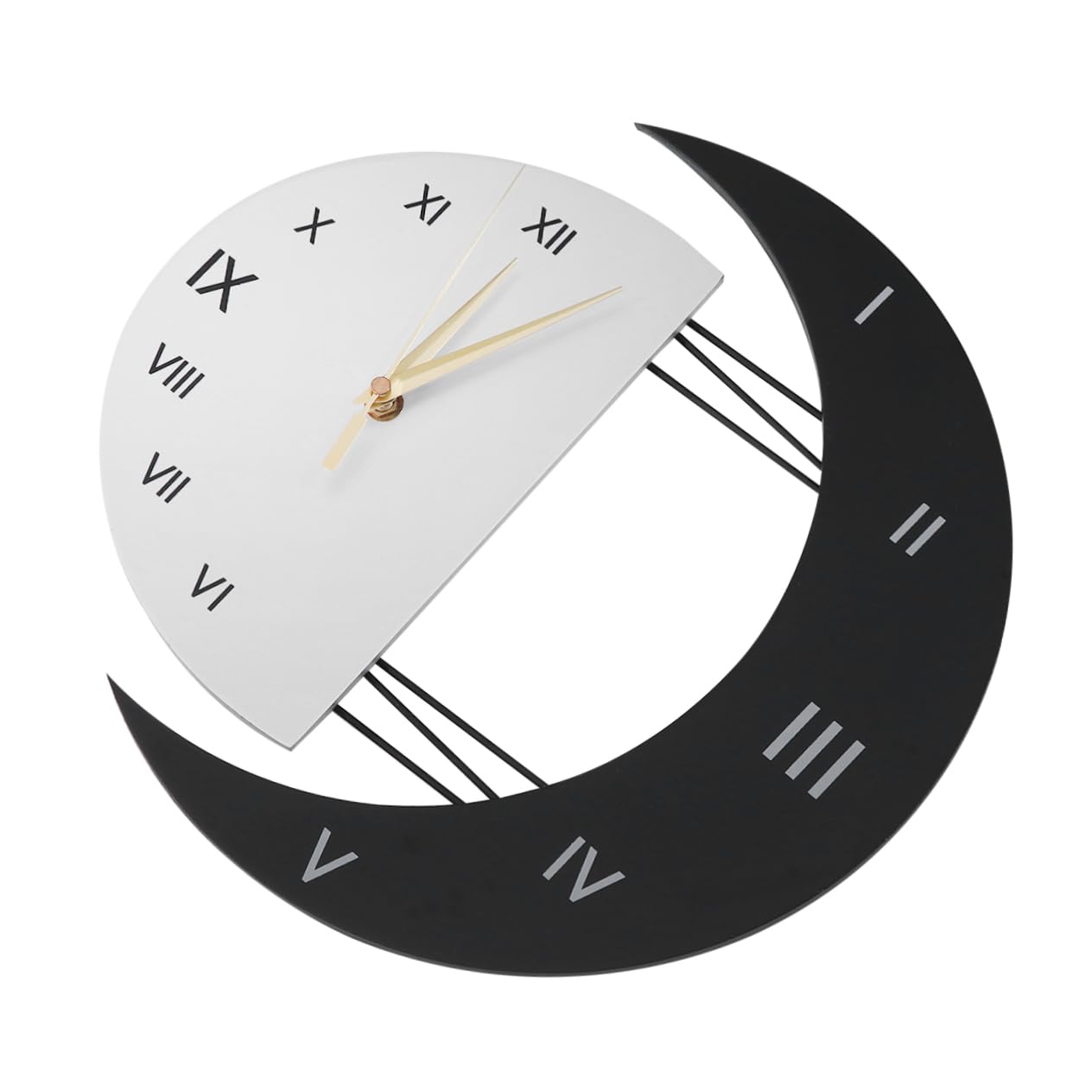 Horloge murale lune et soleil silencieuse pour décorer votre salon