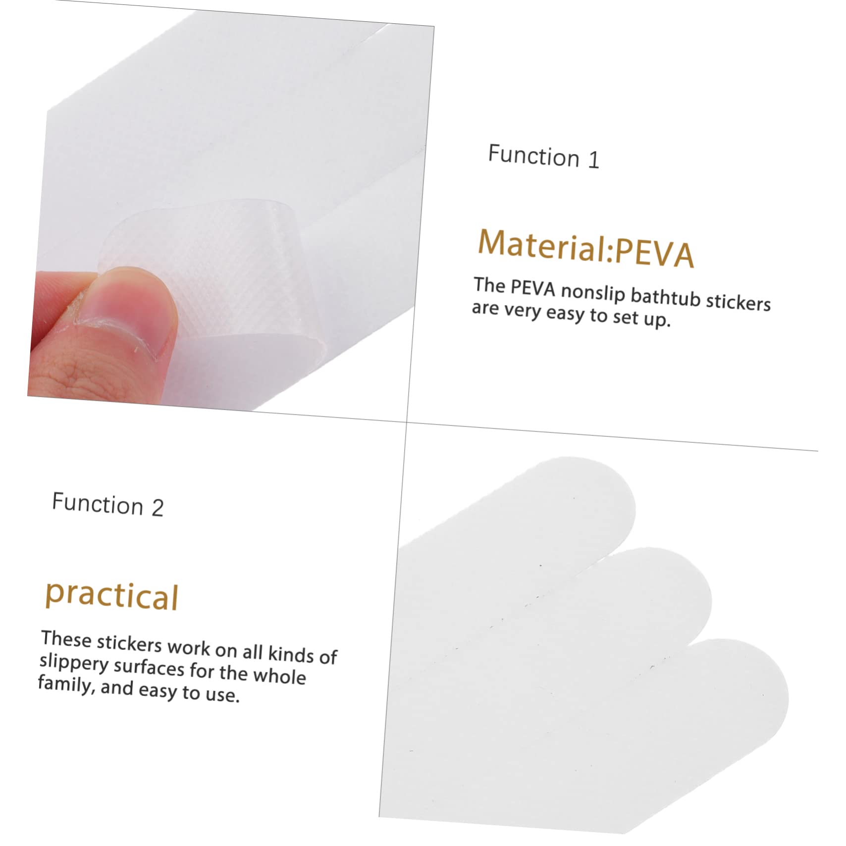 HEALEEP 12pcs Non-Slip Bathtub Stickers Anti-Skid Decals for Showers Pools and Stairs Peva Self-Adhesive Floor Safety