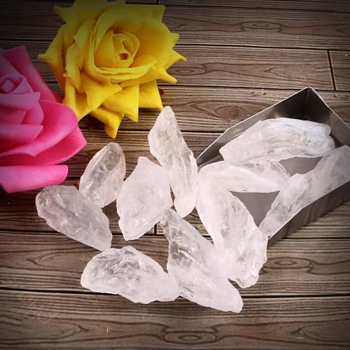 Image of Natural Clear Quartz Crystal Stone (Sphatik) 100 Grams for Reiki Healing, Meditation, Manifestation & Chakra Balancing | Raw Healing Crystal for Positive Energy & Home Decor