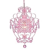 Pink Chandeliers Small Chandelier Lighting with Acrylic Crystal Chandelier for Girls Room 1 Light...