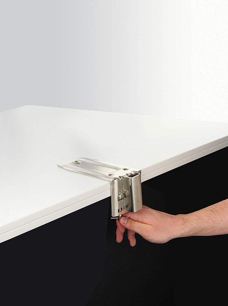 FMprofessional Dosenöffner, praktischer Konservenöffner mit Schneidrad, Universalöffner aus hochwertigem Edelstahl, Küchenhelfer zur Tischmontage, Öffner für Dosen (Farbe: Silber), Menge: 1 Stück