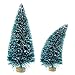 Topbuti 48 Pcs Bottle Brush Trees Mini Christmas Trees Artificial Xmas Trees Sisal Snow Frost Trees Diorama Tree with Wood Base for Christmas Craft Decoration Home DIY Décor