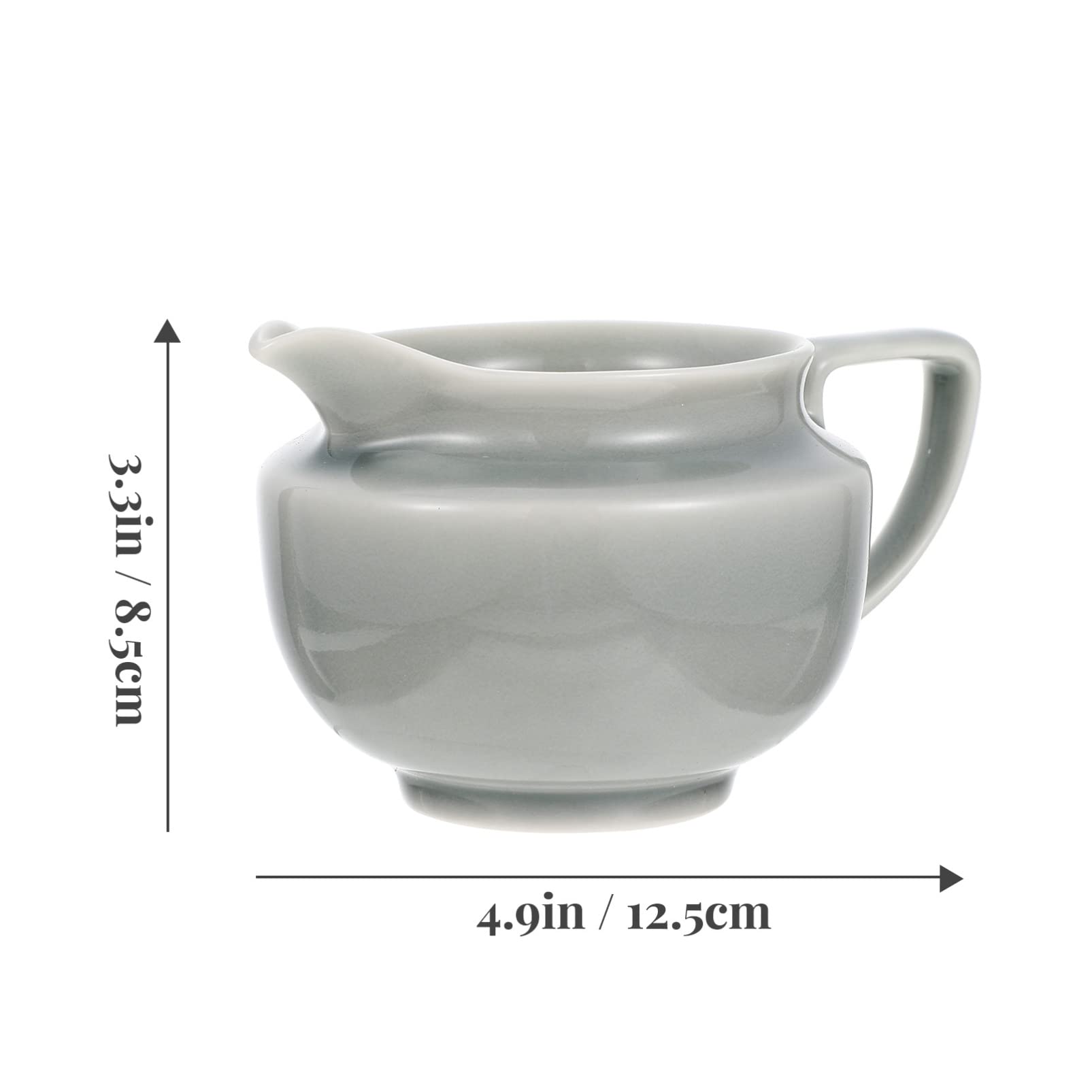 GRIRIW Ceramic Milk Jug Coffe Creamer Coffee Frothing Cup Sugar Dispenser Tea Creamer Pitcher Coffee Cup Serving Pitcher Milk Serving Pitcher Coffee Creamer Container Sauce Grey Ceramics