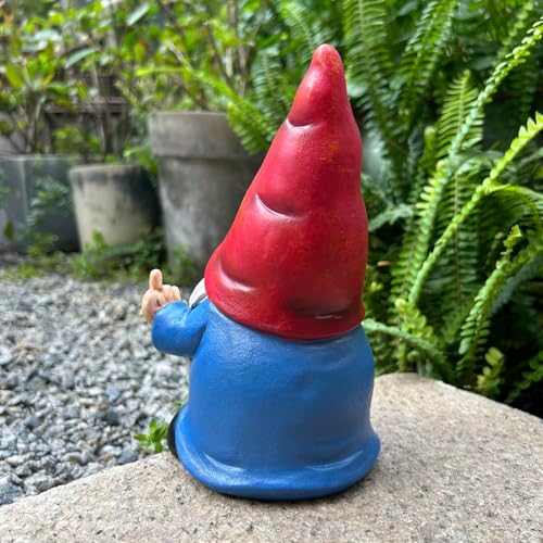 image for Generic Middle Finger Gnome Statue 7.8in， Naughty Garden Gnome Statu