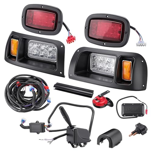 Abliseoum LED Headlight Tail Light Kit Compatible with DS Club Car Fit For Golf Carts 1993-UP 12V Street Legal Light Kit with Turn Signal Wire Harness Compatible with Club Car DS for Gas and Electric