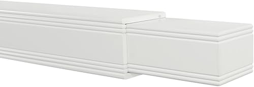 Miniatura 3 de Pearl Mantels Emory - Estantería ajustable para repisa, 48 a 80 pulgadas, color blanco