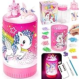 Geschenk Mädchen 4-5-6-7-8 Jahre, Einhorn Bastelset Kinder Spielzeug ab 3-9 Jahre Geburtstagsdeko Diamond Painting Einhorn Nachtlicht Kinder Geburtstag Basteln Mädchen Geschenke 3-6-9-11 Jahre Jungen