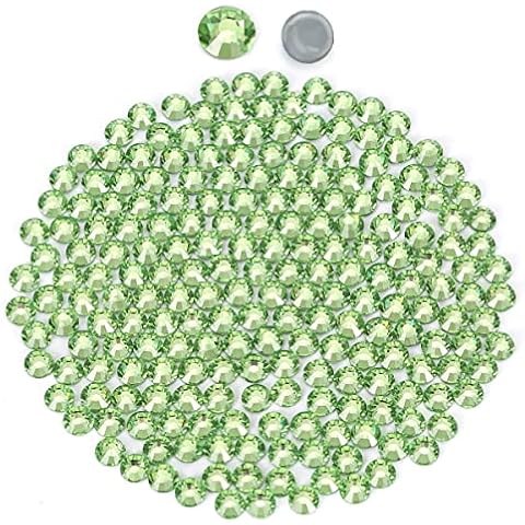 Novani Hotfix Rhinestones, Light Green Rhinetones for Crafts Flatback Glass Round Sparkly Crystals Gems for Fabric Clothes Shoes Bag DIY Decoration (SS10/2.8MM/1440pcs) Cover