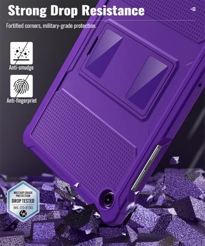 Image of MoKo Shockproof Case Fit Samsung Galaxy Tab A11+ Plus / A9+ 11 Inch | Full Body Rugged Stand Back Cover with Built-in Screen Protector for Galaxy Tab A11+ / A9+ Tablet, Deep Purple