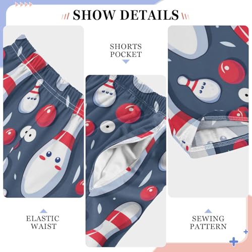 Pajama Bottoms, Bowling Pin Cute Sleeping Pant Lounge Wear Elastic Waist Long Pants Sleepwear Pjs4