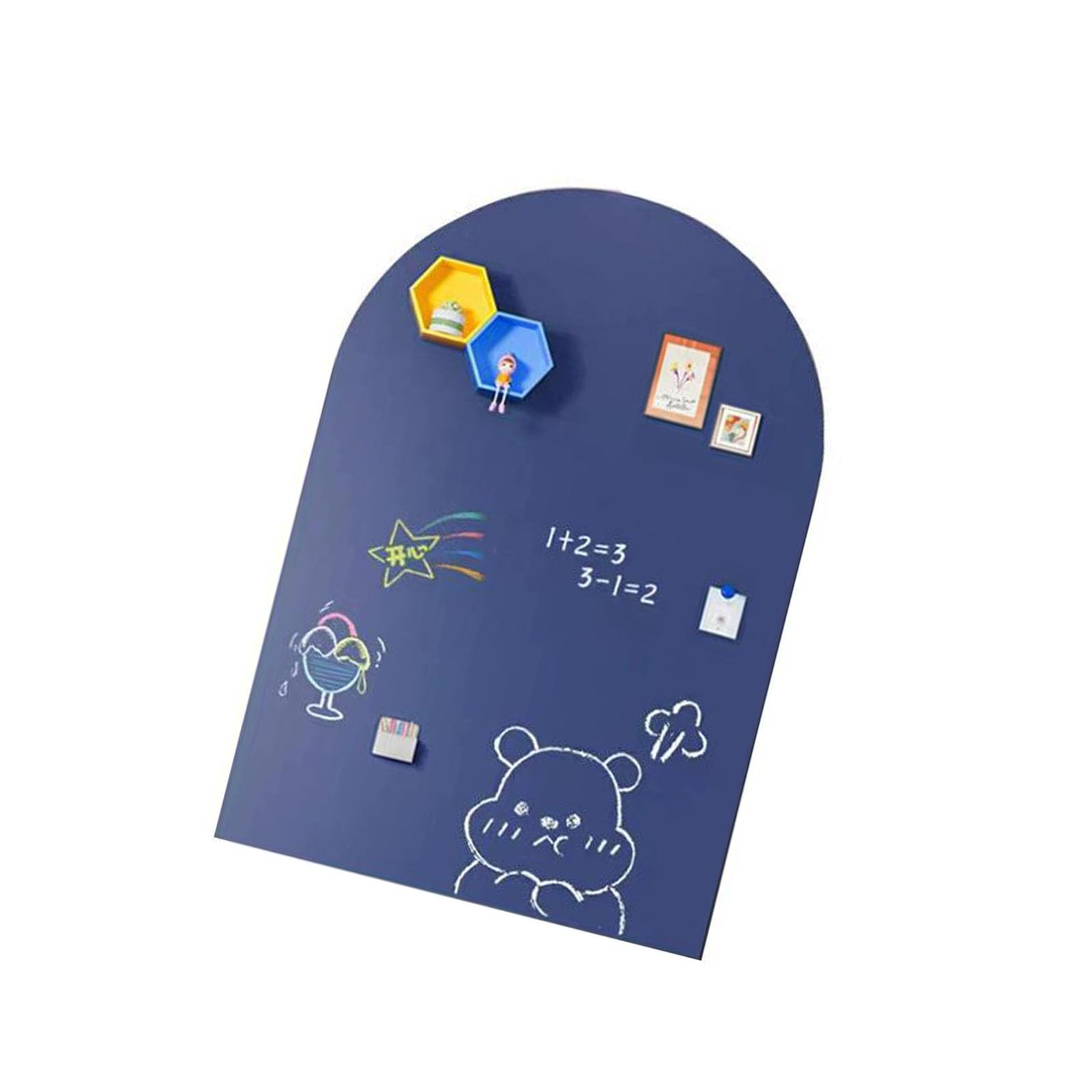 Pizarra magnética educativa para pared, pegatina de 40x32 pulgadas para niños, creatividad y aprendizaje en hogar, diseño curvo, pared de tiza
