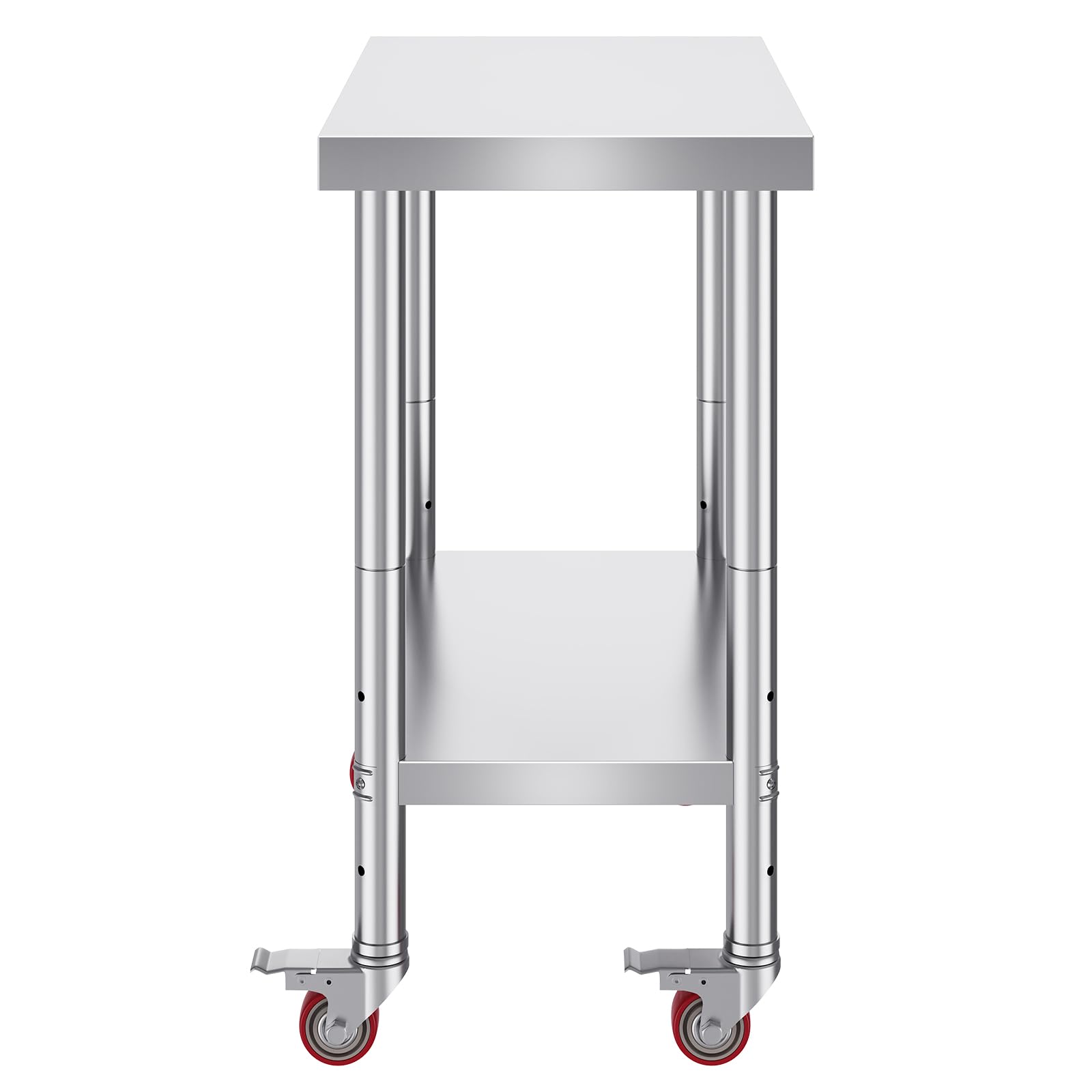 VEVOR Stół roboczy ze stali nierdzewnej, 76 x 46 x 86 cm, stół warsztatowy, stół roboczy cateringowy, nieco 100 kg, do obciążania żywności, stół do przygotowywania żywności, komercyjny stół roboczy do