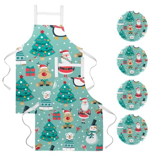 Tablier de cuisine pour pâtisserie et nettoyage avec motifs de Noël festifs