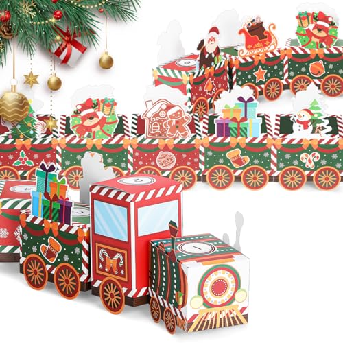 NIYANGLE Lot de 24 boîtes vides pour calendrier de l'Avent à remplir soi-même - Jolies boîtes cadeaux de Noël - Boîte à chiffres en carton pour décorations de Noël