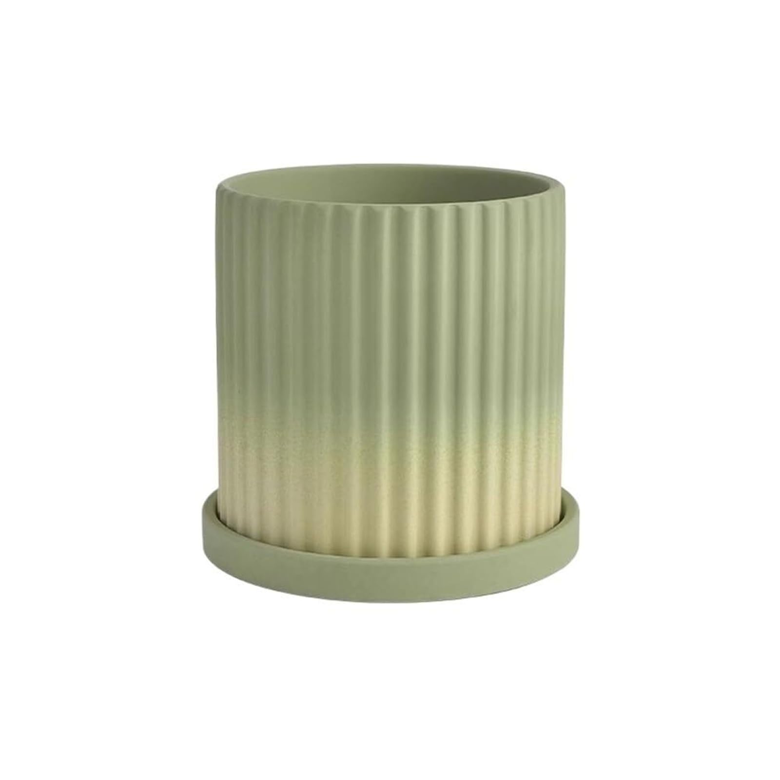 Doniczki na rośliny zielone gradientowe wazony ceramiczne cylindryczne kwiaty paski kwiaty dekoracje wiosenne (L)