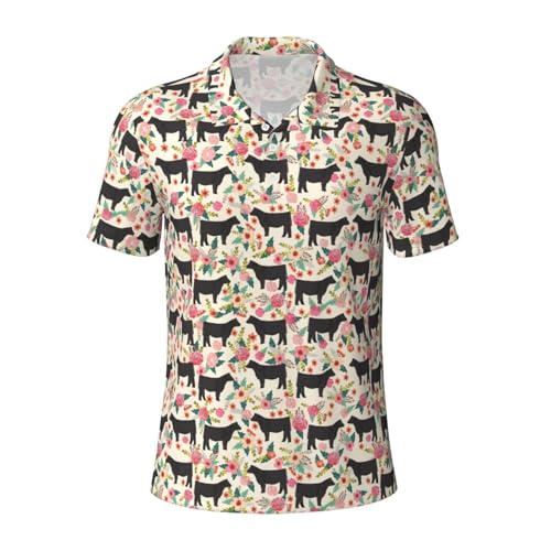 Chemise à manches courtes homme imprimé vache et bovins vêtement de plage