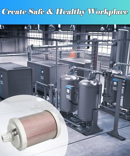 Image of M05 Air Compressor Muffler 1 /2 inch NPT Male | Fits for Compressor Dryer Compressed Air Equipment and Systems, Single Chamber 145 PSI