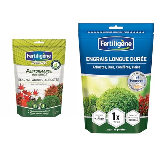 FERTILIGENE NATUREN POEARB7 - Engrais Granulés Performance Organics Arbres, Arbustes, Buis & FERTILIGENE OSCABN - Engrais Granulés Longue Durée Osmocote Max Arbustes, Buis, Conifères 700 g