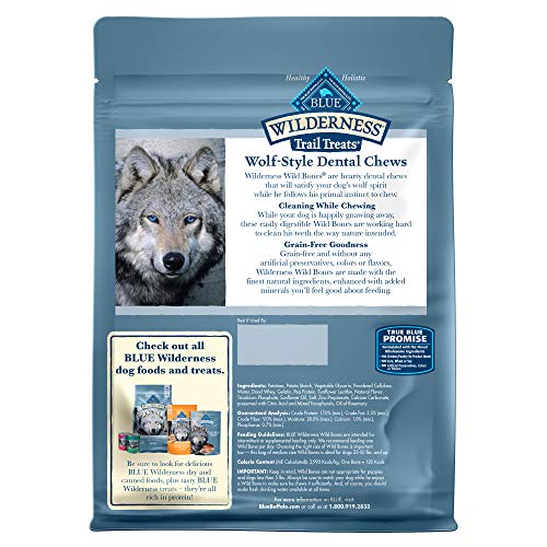 Blue Buffalo Wilderness Wild Bones Grain Free Dental Chews Dog Treats, Medium 10-Oz Bag #TOP1