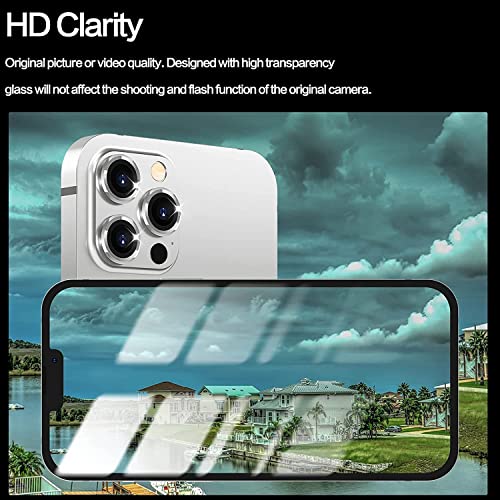 Image of V MOBITE Camera Lens Protector Ring for iPhone 12 Pro | Scratch Resistant Metal Camera Lens Guard | HD Clear Anti-Shock Dustproof Lens Protection Cover | Easy Installation Silver