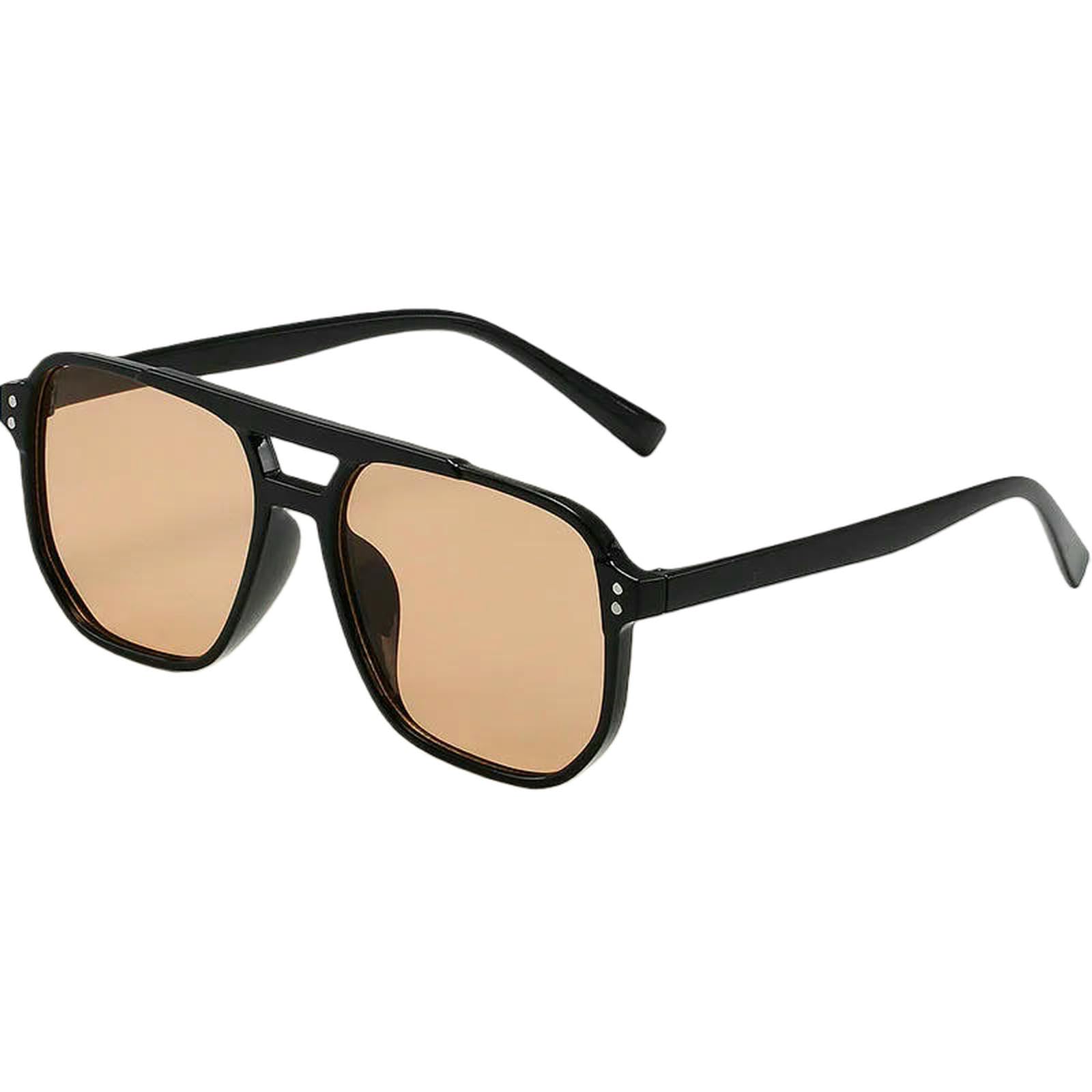 Occhiali da Sole Quadrati Donna E Uomo Poligonali retrò Vista A Doppio Raggio Neri Vintage alla Moda-3 Pz 234