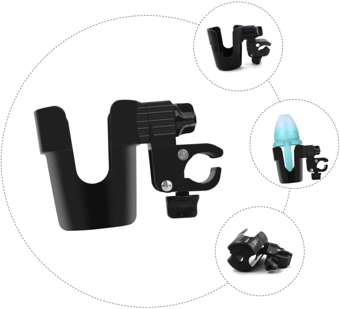 VICASKY Stroller Bottle Holder Handlebar Water Bottle Cage Rotatable Cup Holder for Stroller