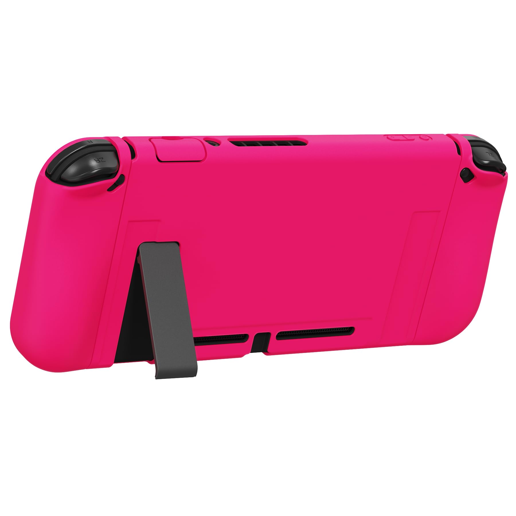 PlayVital Coque pour Switch Protection,Joycon Cover avec Capuchon pour Nintendo Switch et Protecteur d'Écran & ZealProtect Boutons-Rose Brillant