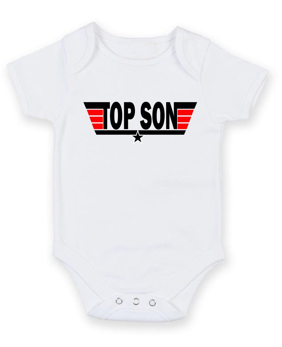 FoxyPrinting Topson - Personalised Baby Boy Girl Baby VestUnisex Short Sleeve Bodysuit (0-3 months)