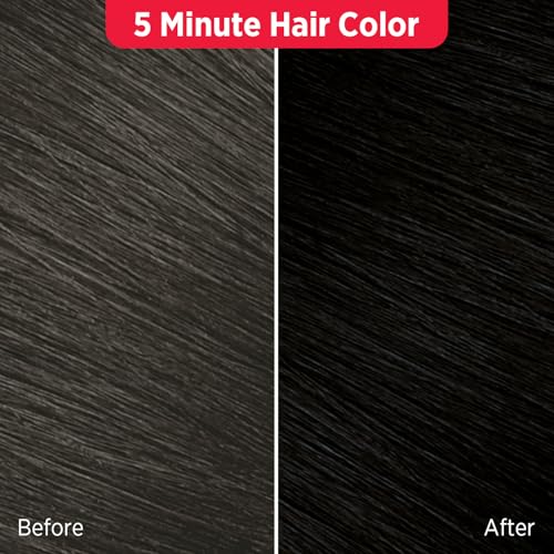 Image of Revlon Top Speed Hair Color for Men Natural Black | Infused with Mother of Pearl and Ginseng Root extract for Intense Conditioning | 100% Grey Coverage in 5 Minutes | Shiny & Nourished Hair