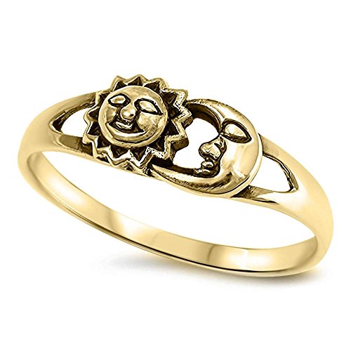 Oxford Diamond Co Colors Available! Celestial Sun Moon Universe 925 Sterling Silver Ring Sizes 4-12