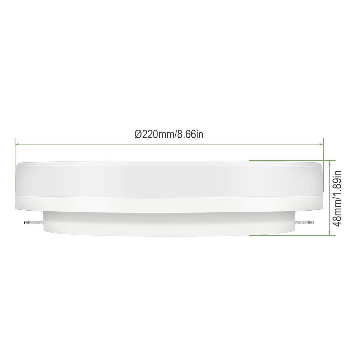 Lepro Plafoniera LED Soffitto 1500lm 15W(=100W), 3000K IP54， 2Pcs | Lampada da Bagno, Angolo di 115°, Lampada da Soffitto Protegge Occhi per Cucina, Camera da letto Sala, Soggiorno, Ufficio