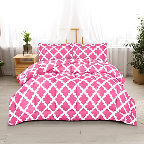 Utopia Bedding Queen Comforter Set (Hot Pink) With 2 Pillow Shams - Bedding Comforter Sets - Down Alternative Comforter - Soft And Comfortable - Machine Washable #TOP5