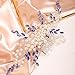 BERYUAN Wedding Blue Crystal Rhinestone Hair Comb Pearls Crystal Rhinstone Headpiece Pearls Wedding Headband Silver Bride Hair Accessory for Brides (blue)